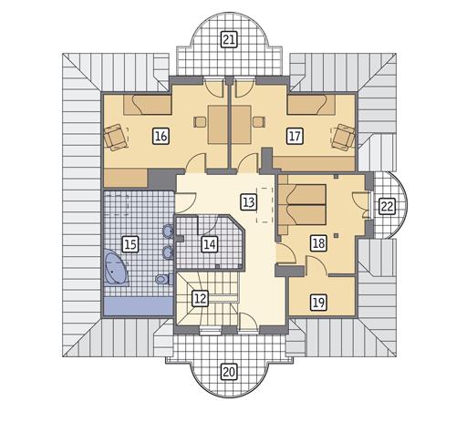 Rzut poddasza POW. 105,6 m²