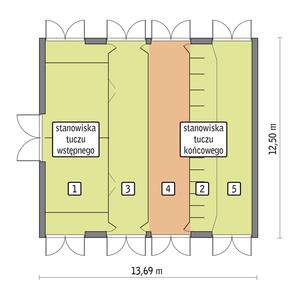 RZUT PRZYZIEMIA POW. 152,3 m²